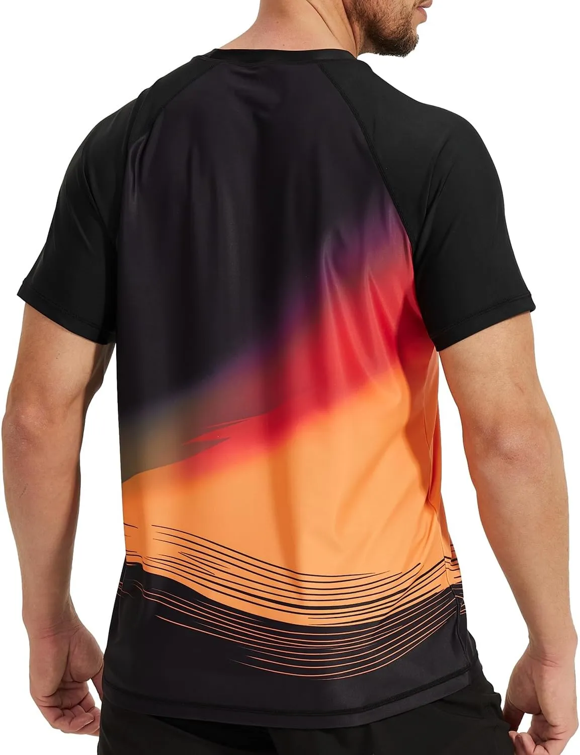 VAYAGER Men's Swim Shirt Short Sleeve UPF 50  Rash Guard Quick Dry Water Beach Sun Protection T Shirts