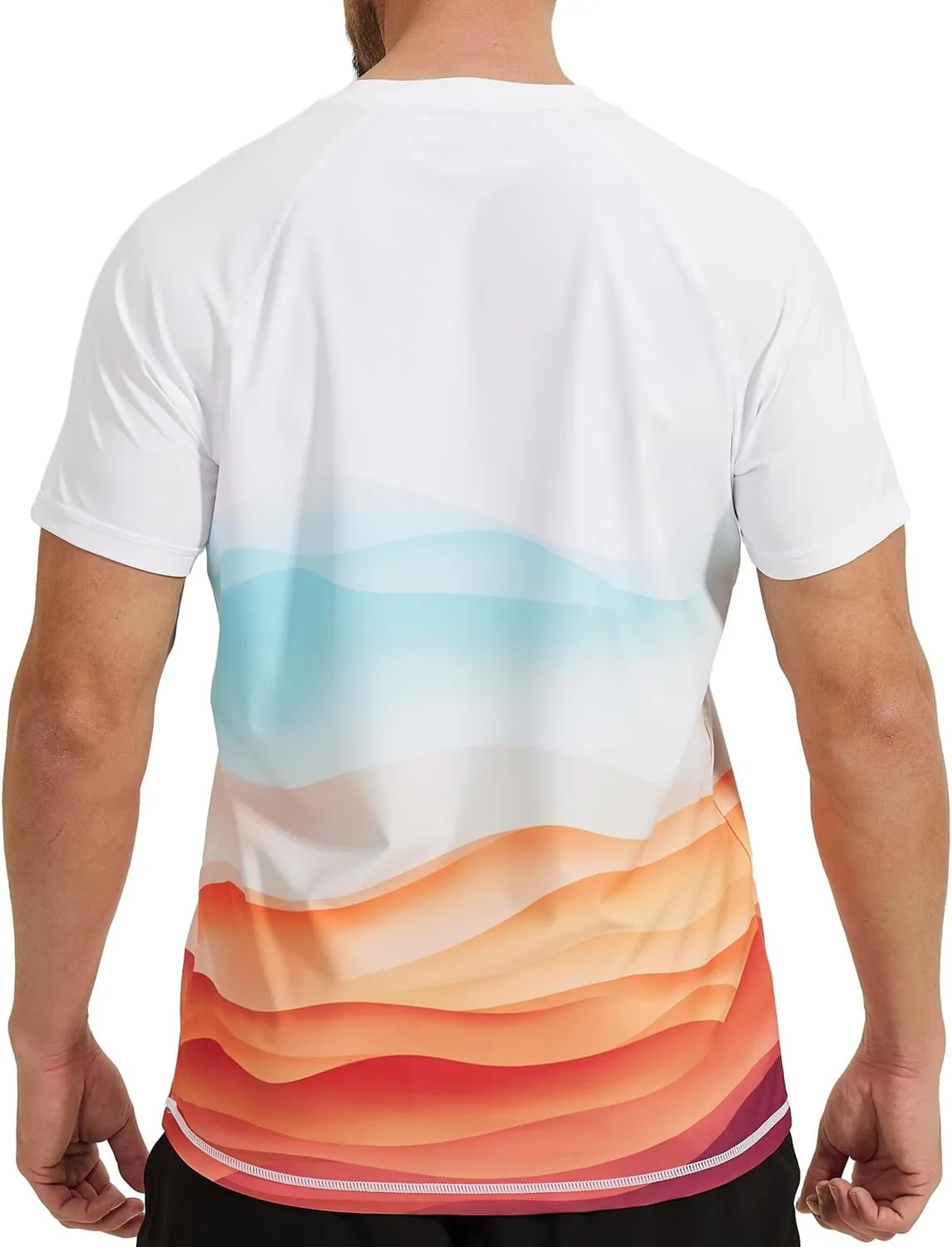 VAYAGER Men's Swim Shirt Short Sleeve UPF 50  Rash Guard Quick Dry Water Beach Sun Protection T Shirts