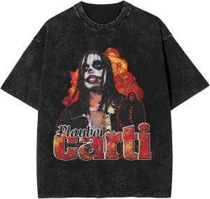 Vintage T Shirts Men Oversized Short Sleeve Casual Shirt Crew Neck Washed Tee Cool Retro Top Graphic T-Shirt