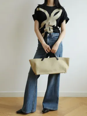 Women's Canvas Leather Totes Handbag Commuting Shoulder Crossbody Armpit Bag Leisure Versatile Casual Chic Stylish Clutch