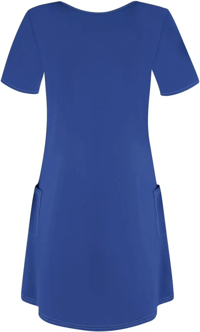 Women's Casual Dreesses 2025 Summer Boho Midi Dress Short Sleeve T Shirts Dress Beach Vacation Swimsuit Coverup