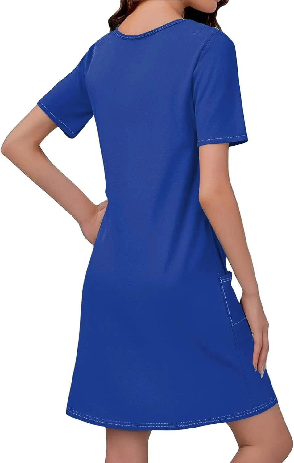 Women's Casual Dreesses 2025 Summer Boho Midi Dress Short Sleeve T Shirts Dress Beach Vacation Swimsuit Coverup