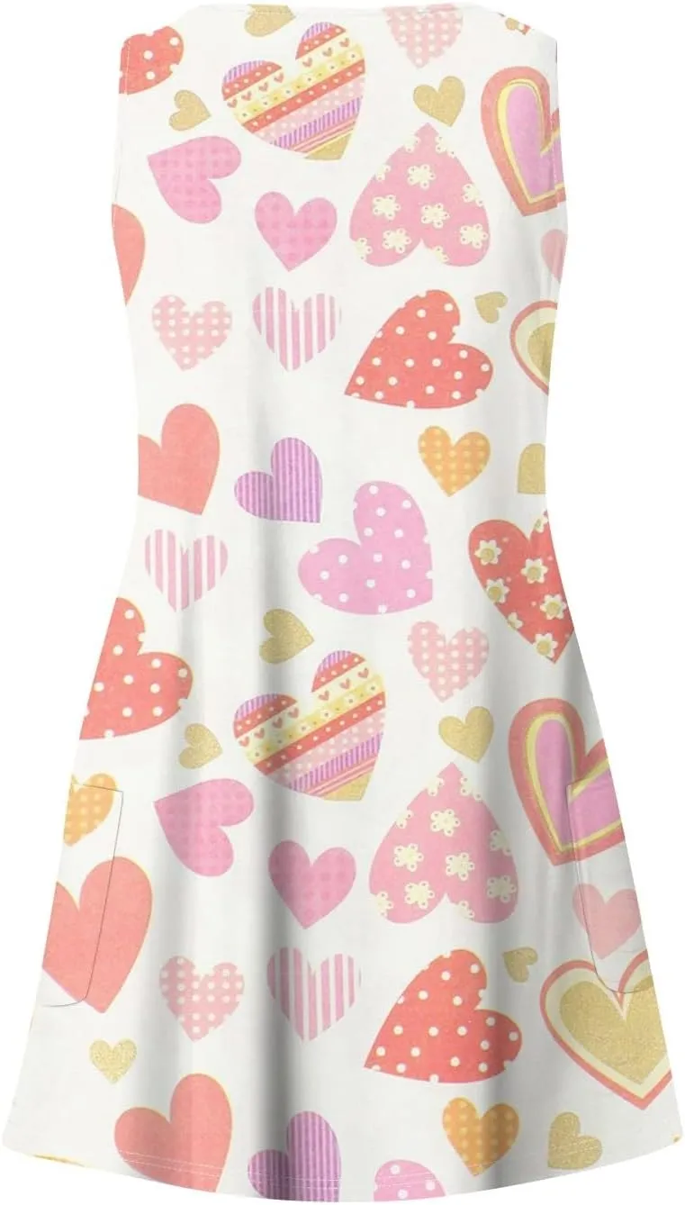 Women's Casual Sundress with Pockets Summer Boho Beach Dress Floral Blouses for Women T-Shirts Dress V Fashion