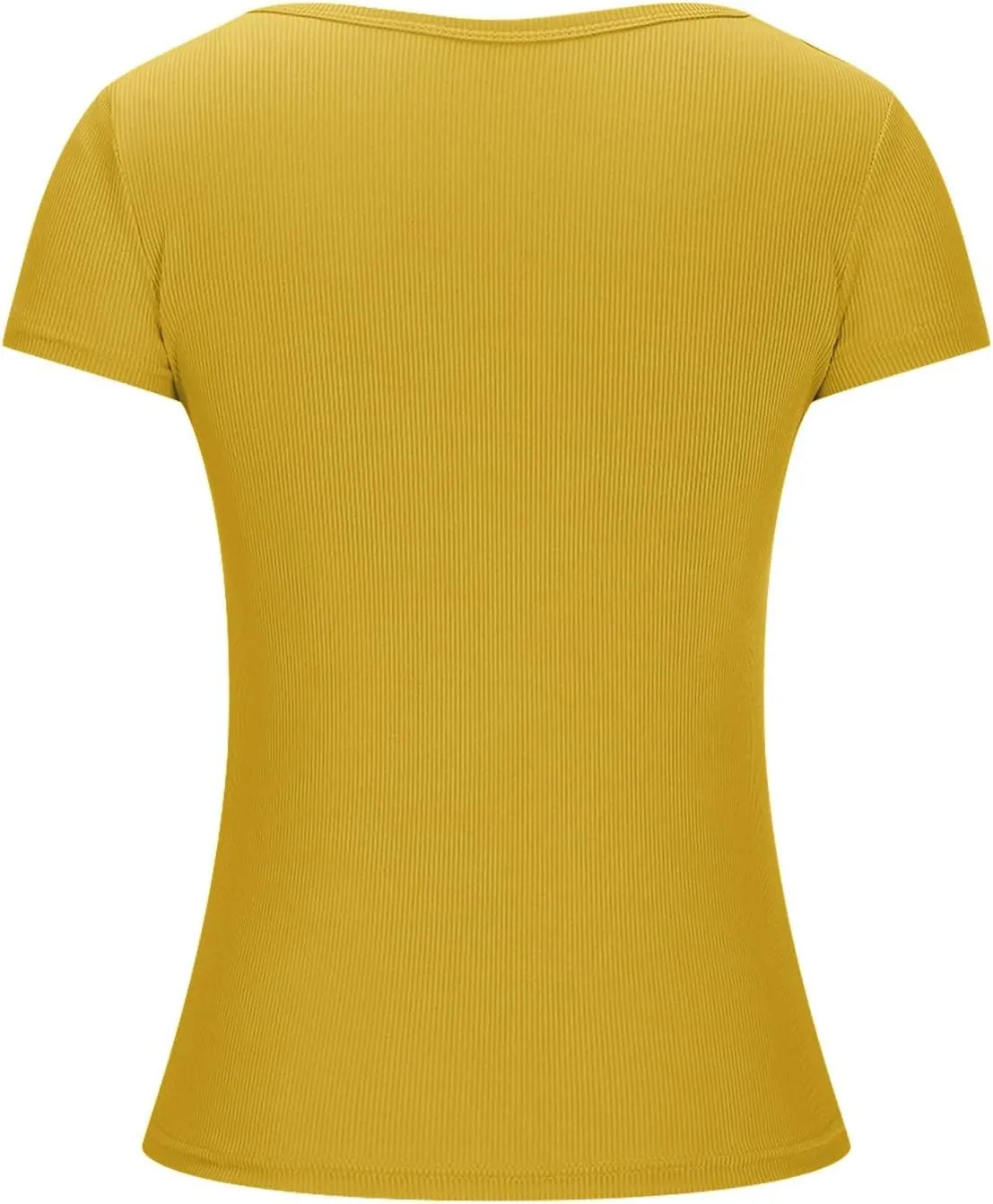 Womens Short Sleeve T Shirts Slim Fit Crop Scoop Neck Tunic Casual Trendy Business Work Basic Tees Summer Tops