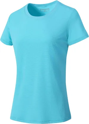 Women's Short Sleeve T-Shirts UPF 50  Sun Protection Quick Dry Athletic Running Workout Rash Guard Tops