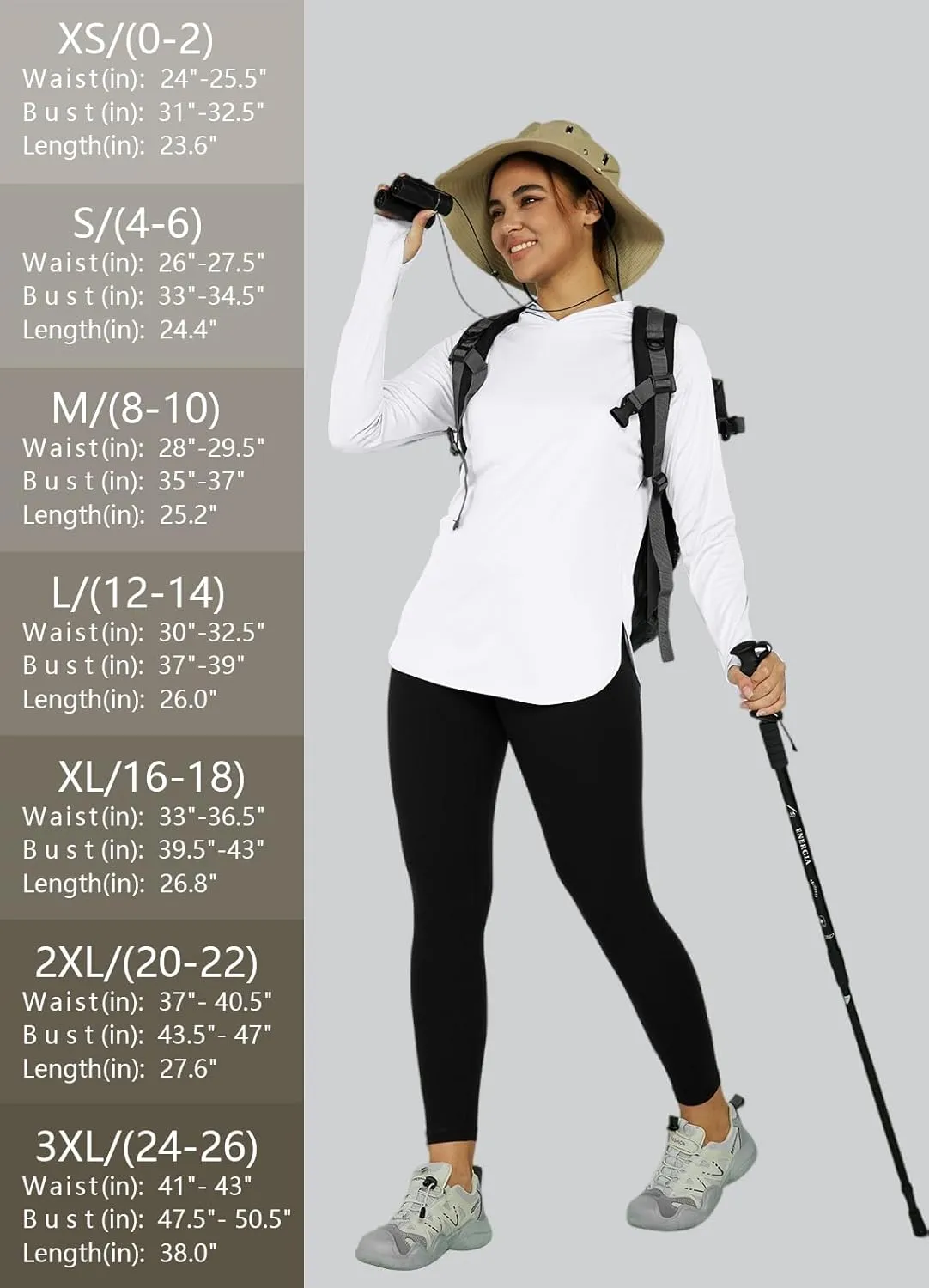 Women's Sun Protection Shirt UPF 50  Long Sleeve Hoodie UV SPF T-Shirts Rash Guard Hiking Quick Dry Lightweight