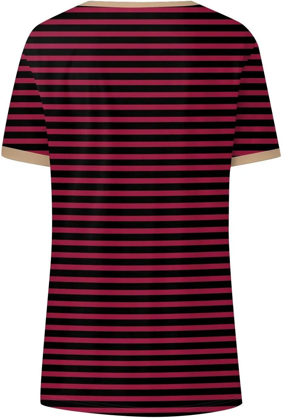 Womens Tops Short Sleeve Striped V Neck T Shirts Loose Fit Casual Basic Tees 2024 Daily Trendy Summer Tops
