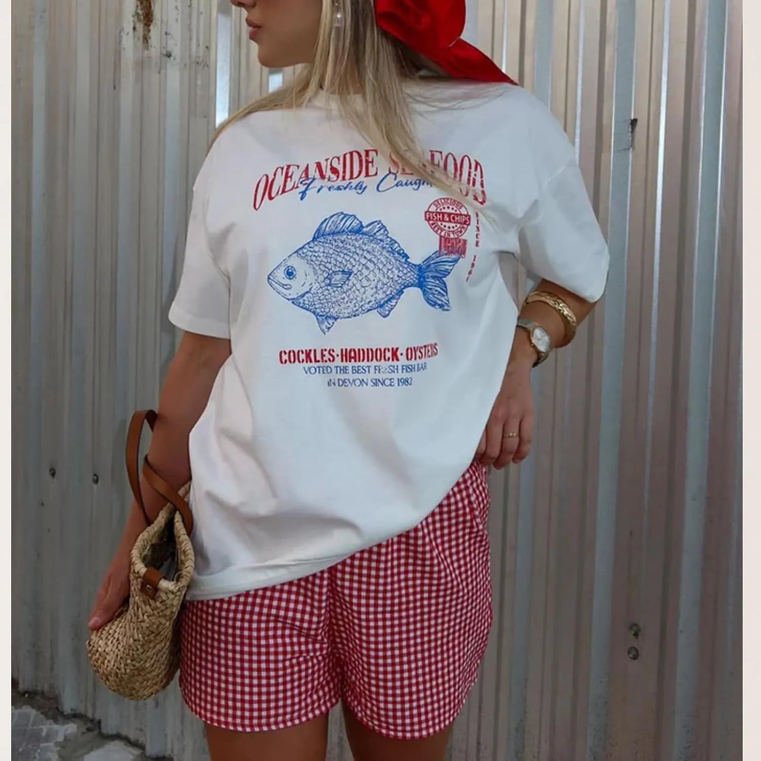 Womens Y2k Fruit Graphic Print Oversized T Shirts Summer Vintage Aesthetic Baggy Tees Tops Teen Girl Clothes