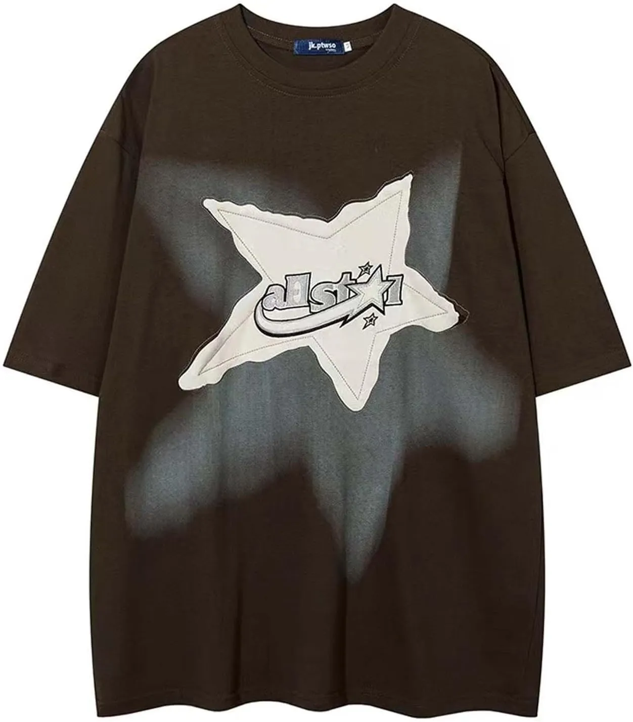 Y2K Shirts Oversized Tshirt for Men Graphic Tee Streetwear Thick Cotton Top