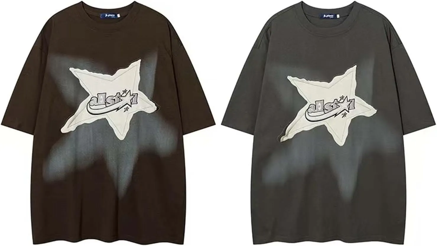 Y2K Shirts Oversized Tshirt for Men Graphic Tee Streetwear Thick Cotton Top