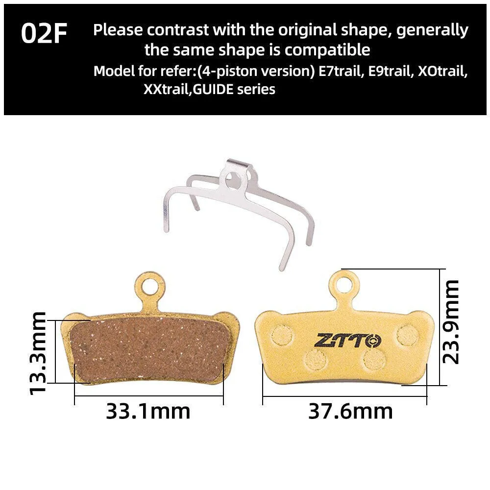 ZTTO 4 Pairs MTB Bike 4 Piston Disc Brake Pads Brake Shoes For Guide G2 RSC Hydraulic brake Metallic Brake Pads XO Trail E9 E7